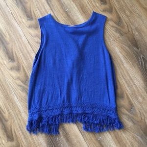 Lilly Pulitzer Edwnwood Fringe Sleeveless Sweater